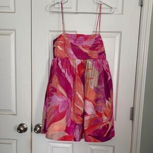 Pink and Orange Babydoll Style Dress